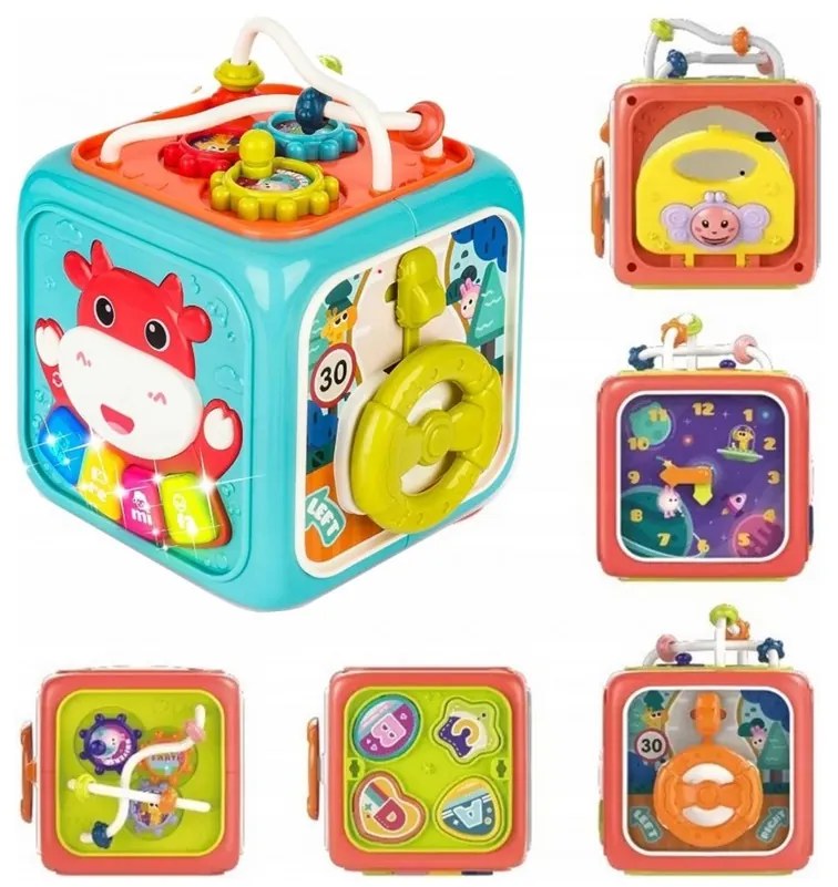 Woopie baby interaktywna kostka sensoryczna edukacyjna montessori sorter 6w1