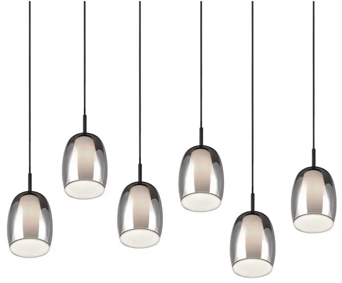 Lampa wisząca w czarno-srebrnym kolorze ze szklanym kloszem Barret – Trio Select