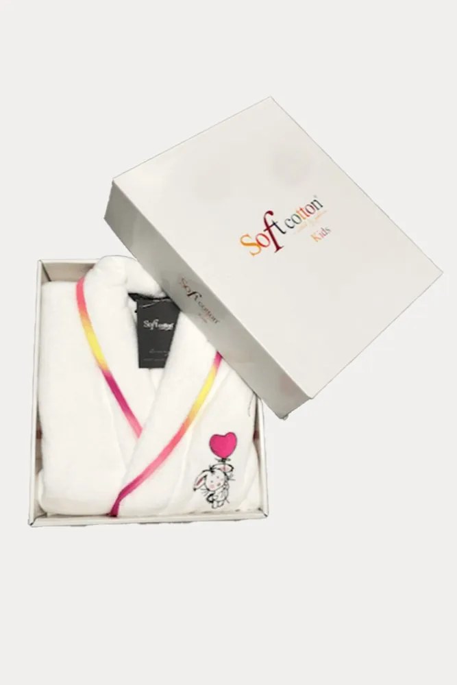 RAINBOW GIRL dziecięcy szlafrok w pudełku 2 lata (wys.92 cm) Biały