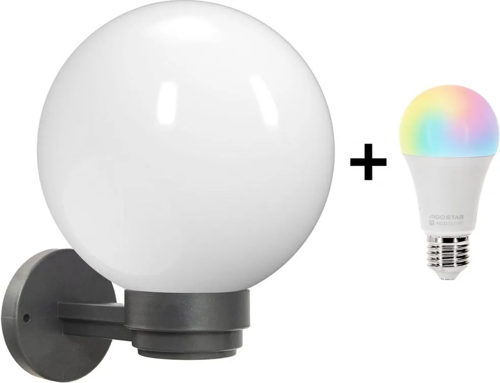 Brilagi - Kinkiet zewnętrzny LED RGBW HARBOR 1xE27/15W/230V IP33 antracyt/biały