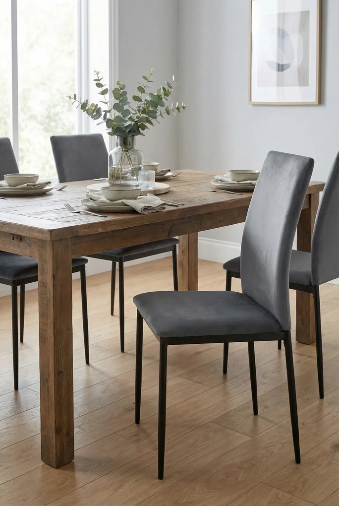 Welwetowe krzesło szare F0-M84