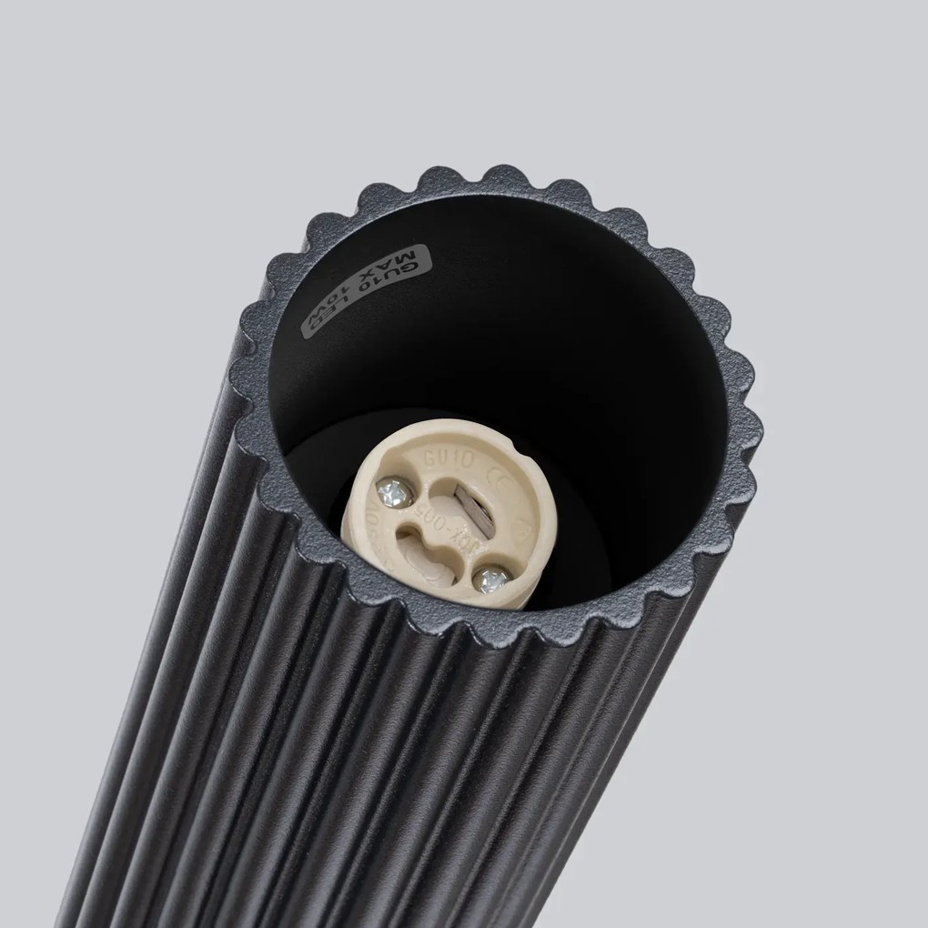 Plafon KARBON 60 czarny ryflowany SOLLUX  LIGHTING