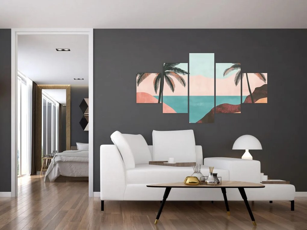 Obraz - Palmy nad morzem (125x70 cm)