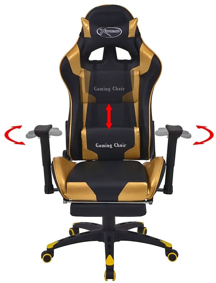 Czarno-złoty fotel gamingowy regulowany S1-P93