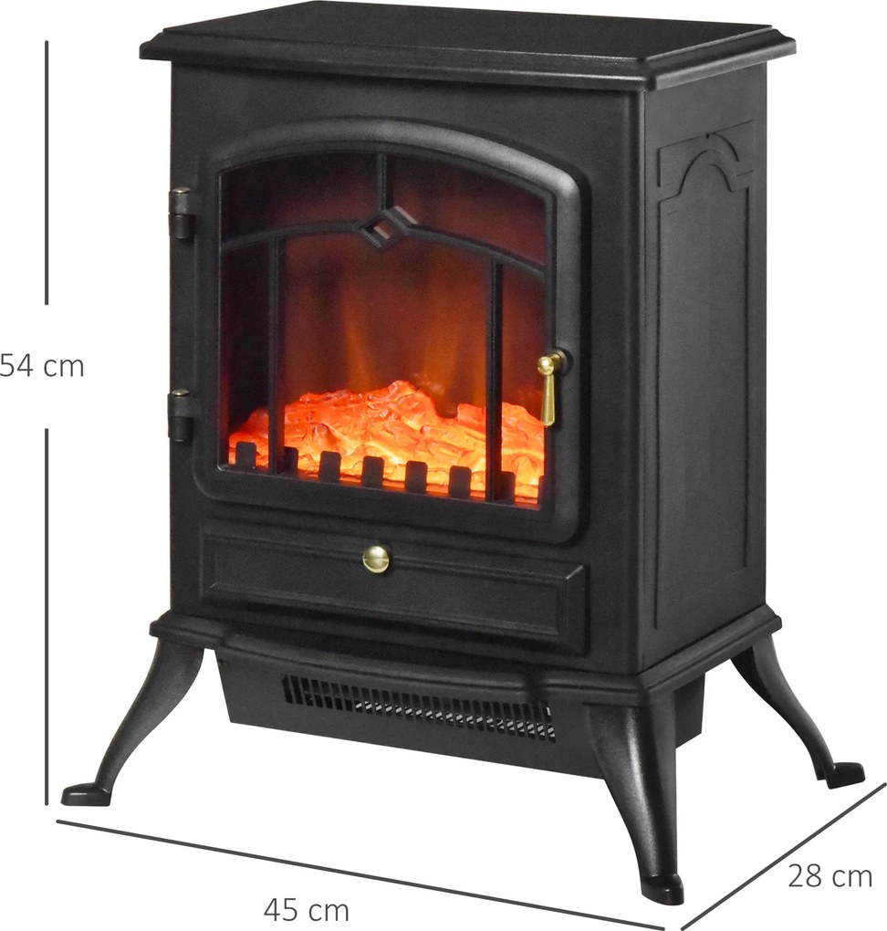 HOMCOM kominek elektryczny piec kominkowy efekt płomienia