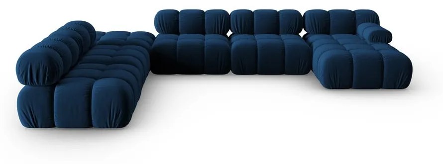 Niebieska aksamitna sofa 379 cm Bellis – Micadoni Home