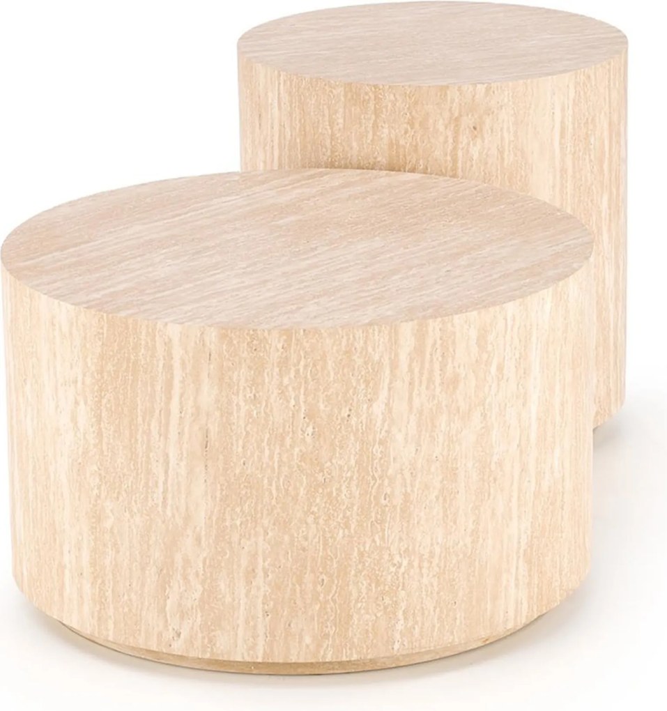 Stolik kawowy okrągły Novula 45 cm - trawertyn