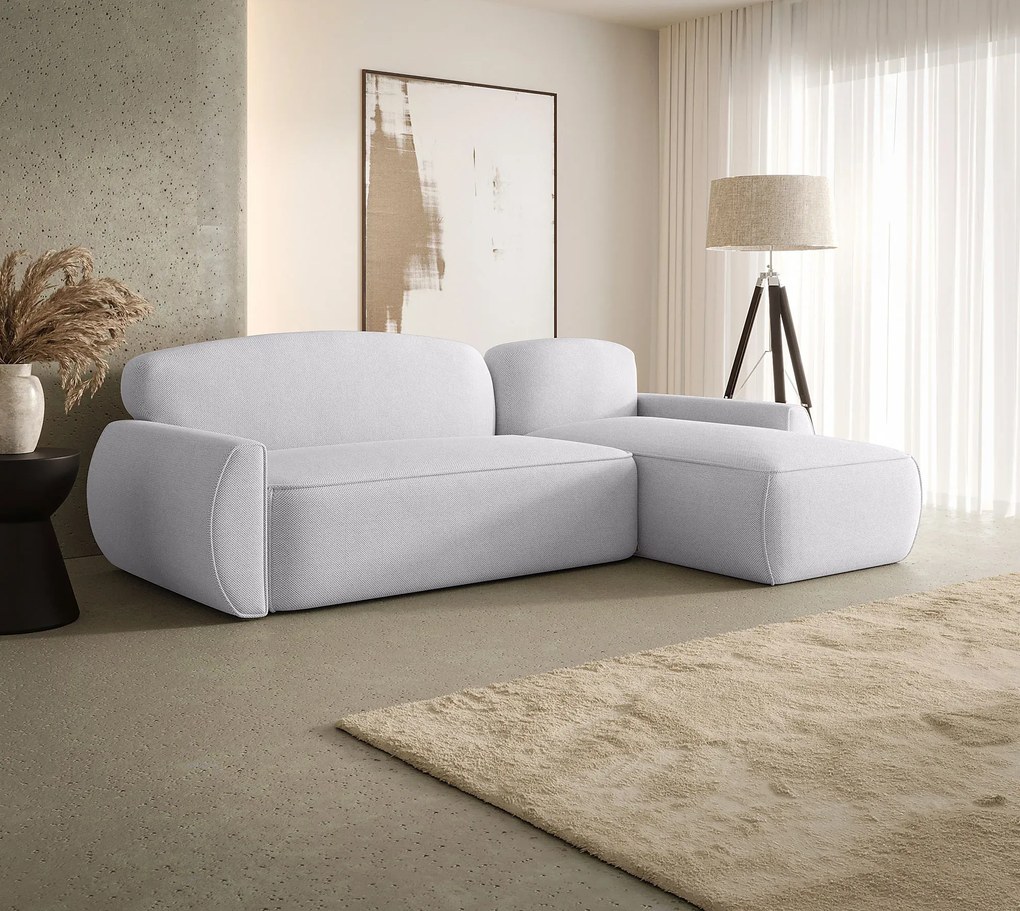 Jasnoszary narożnik tapicerowany z pojemnikiem T0-C62