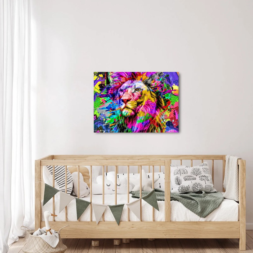 Obraz - obraz 3D lwa (70x50 cm)
