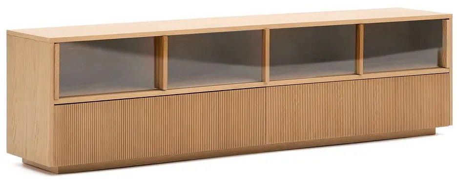 Szafka pod TV w dekorze dębu w naturalnym kolorze 200x54x40 cm Helvine – Kave Home