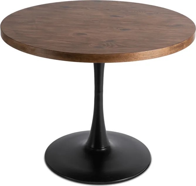 Stół Okrągły LINO 100 cm Dąb Rustykalny/Czarny Nowoczesny Loft