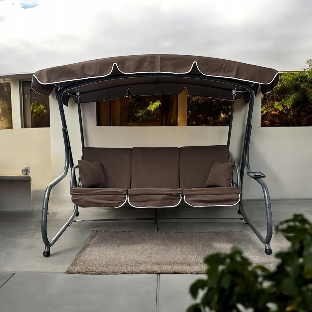 Bujana huśtawka do ogrodu wolnostojąca Nepal MAS-4026 brąz