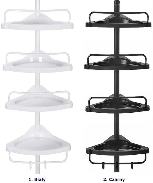 Czarna Półka Łazienkowa Teleskopowa Pod Prysznic E0-Z48