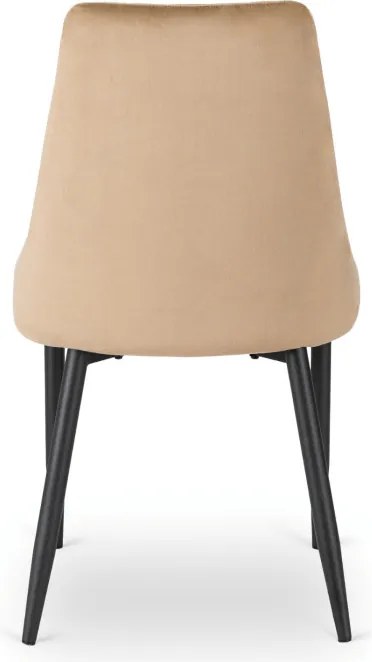 Zestaw Stół Okrągły Rozkładany HARRY 102-142 cm Dąb Artisan/Czarny i 4 Krzesła Tapicerowane BARI Beż Nowoczesne