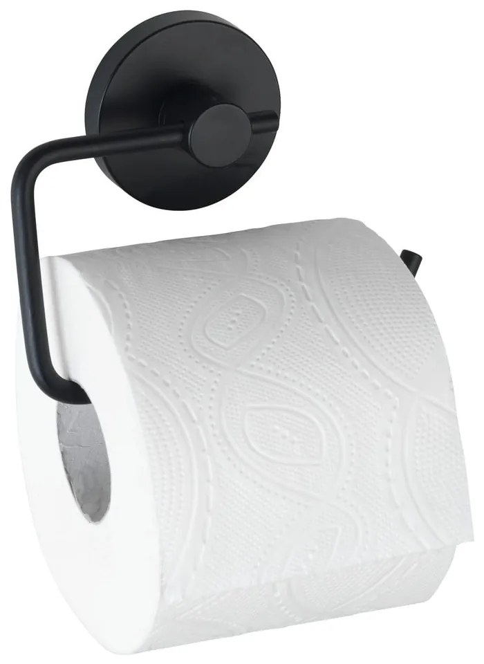 Czarny uchwyt na papier toaletowy Wenko Vacuum-Loc® Milazzo