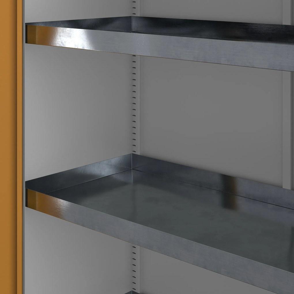 Szafa na chemikalia MARIA, 900 x 1850 x 400 mm, szaro-żółta