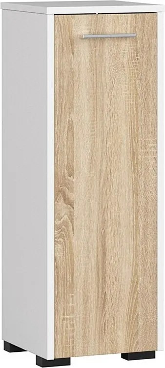 Szafka łazienkowa AKORD FIN Biała 30 cm 1 drzwi kolor Dąb Sonoma mat 2 półki 30x30x82 cm