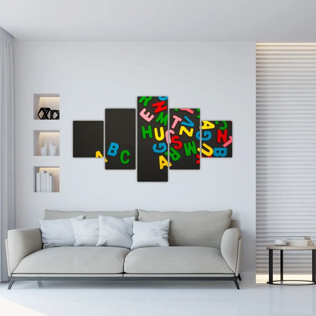 Obraz - kolorowe litery (125x70 cm)