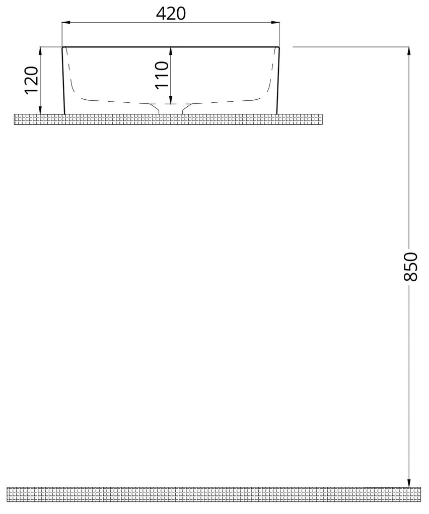 Umywalka ceramiczna nablatowa okrągła biała bez otworu na baterię 42 cm LERA White