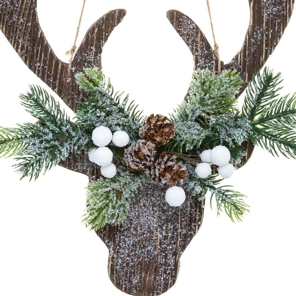 Dekoracja wisząca z motywem renifera, ozdoba bożonarodzeniowa, 34 cm