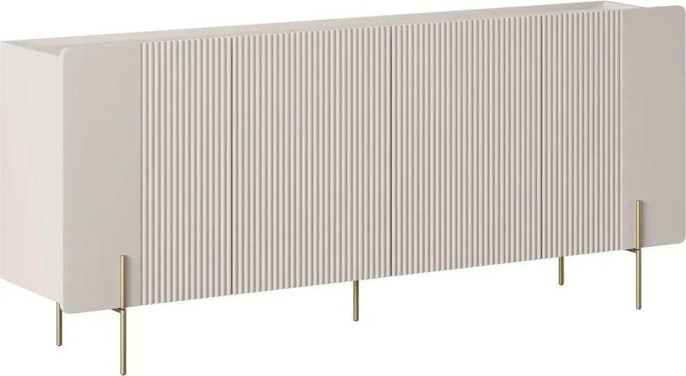 Komoda Malmi 200 cm czterodrzwiowa - kaszmir / złote nóżki