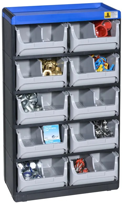 Plastikowy organizer z szufladkami VarioPlus Pro 53/20, 10 szufladek