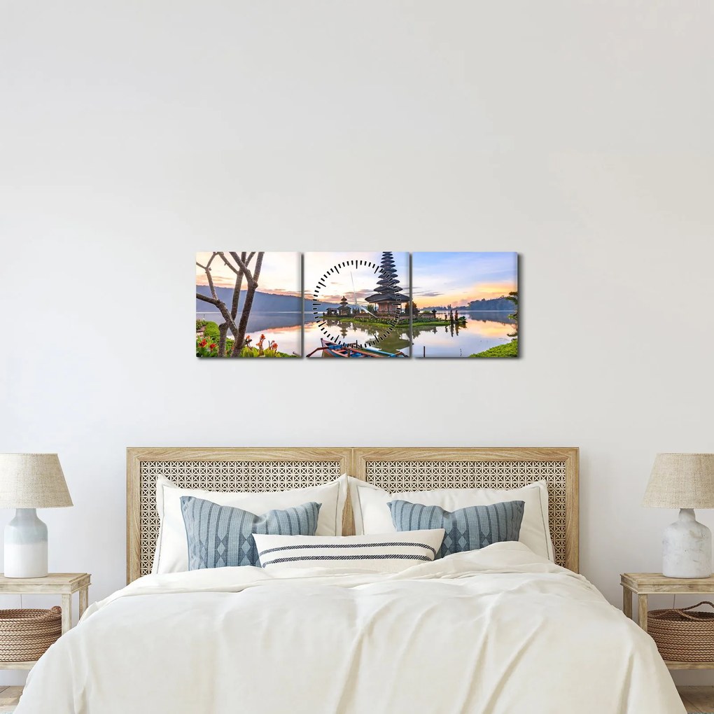 Obraz - Świątynia Shaivitów (z zegarem) (90x30 cm)