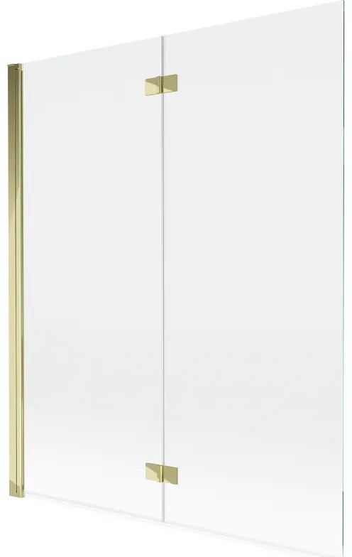 Mexen Mist parawan nawannowy 2-skrzydłowy lewy 140 x 150 cm, transparent, złoty - 8A9-140-002-50-00-L