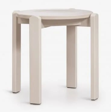 Niski Stołek 45 Cm Z Drewna Dębowego Noreli Kremowa Tapioca - Sklum