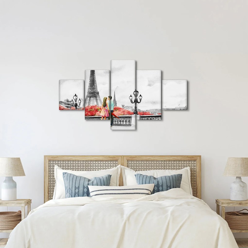 Obraz - Kochankowie w Paryżu (125x70 cm)