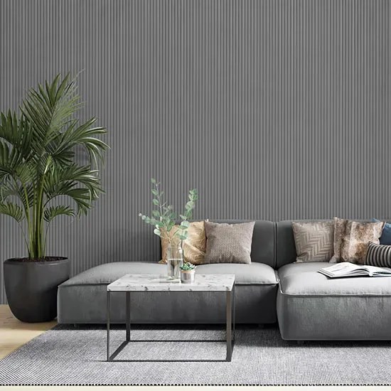 Szary ryflowany panel ścienny L3-W37