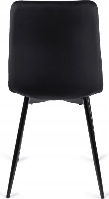 Zestaw Stół Okrągły Rozkładany HARRY 102-142 cm Dąb Craft/Czarny i 4 Krzesła PERU Czarne Welurowe