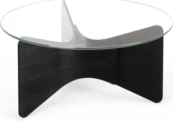 Czarny okrągły stolik ze szklanym blatem 87x87 cm Madera – Umbra