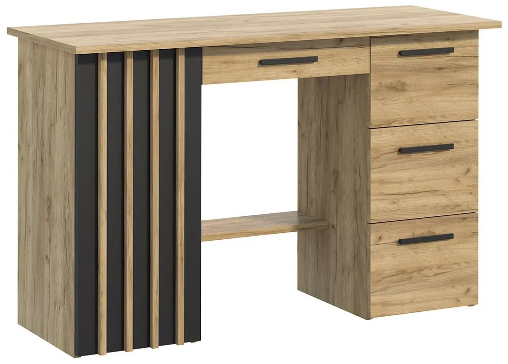 Biurko komputerowe w stylu loft z lamelami - Older