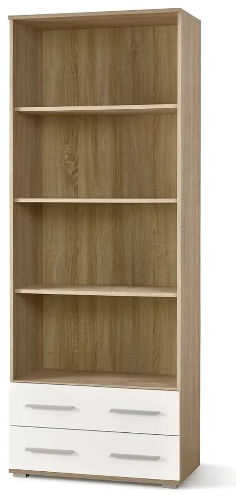 Regał LIMA REG-3 dąb sonoma/biały połysk HALMAR