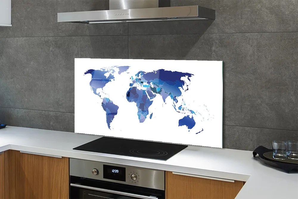 Panel nad Blat Kuchenny Kontury Świata w Błękicie