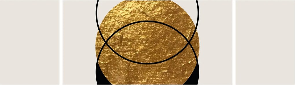 Obraz - Abstrakcja złoto-biała N⁰2 (170x50 cm)