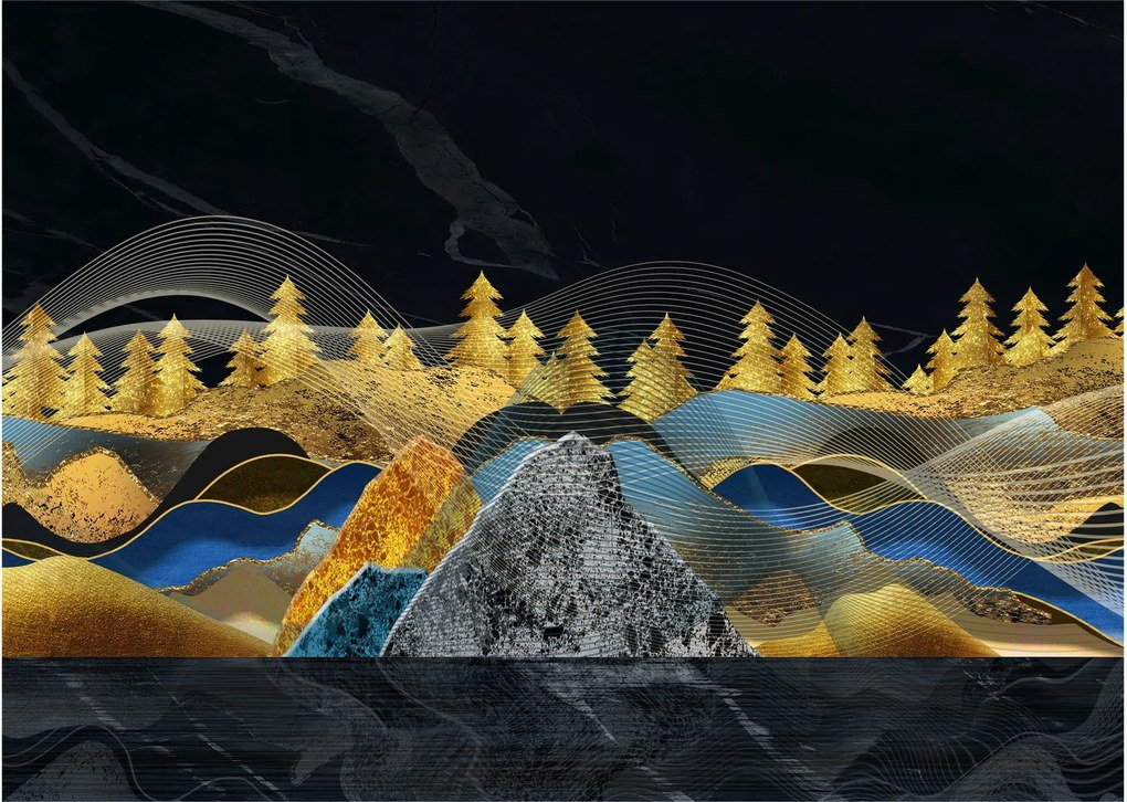 Obraz na szkle - Złote Góry (70x50 cm)