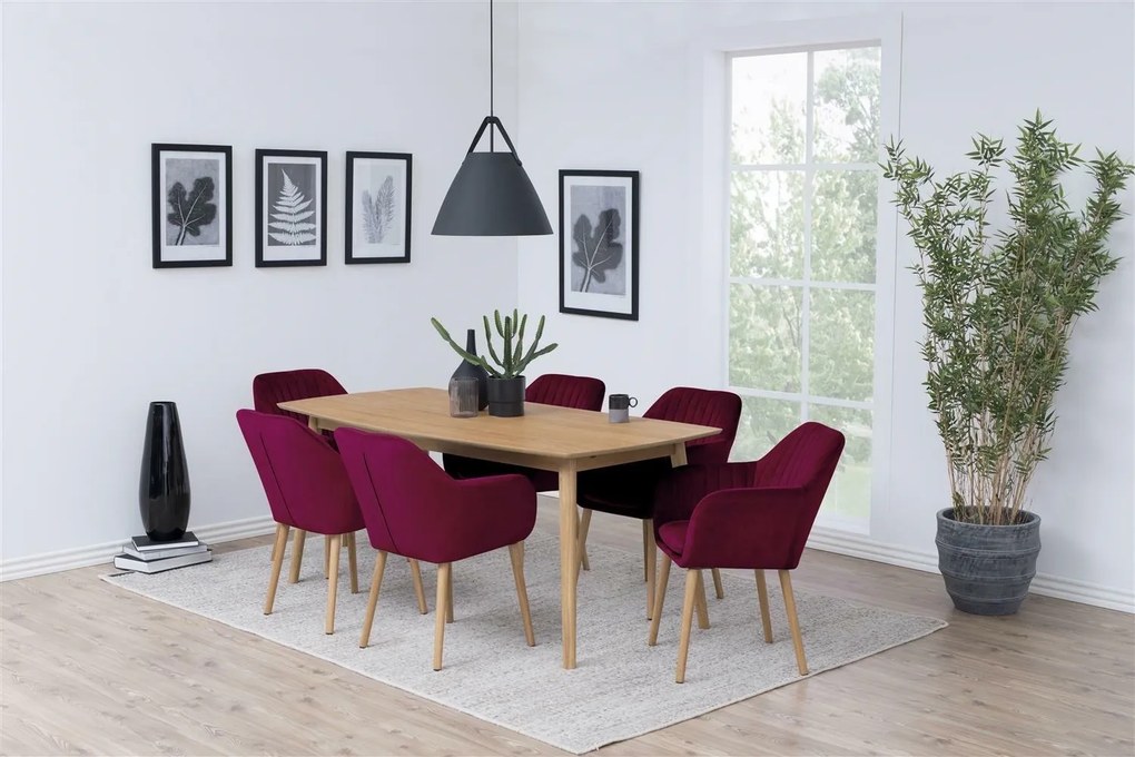 Skandynawskie krzesło do jadalni z tkaniny welurowej Emilia Velvet