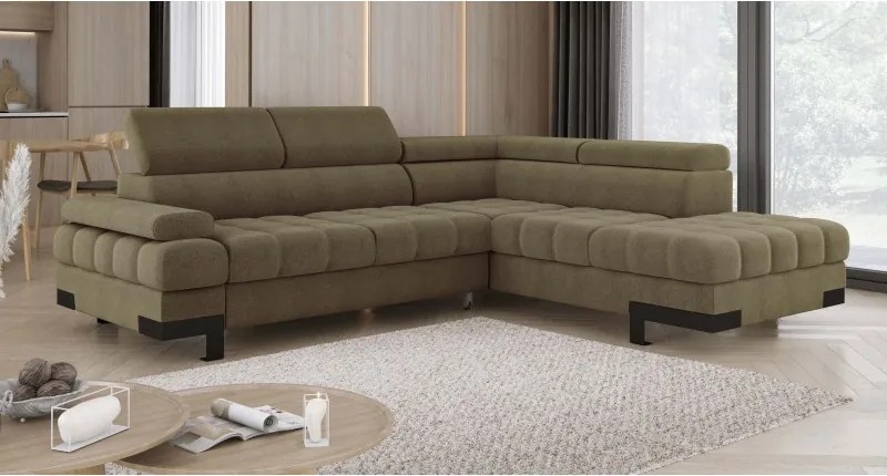 Narożnik SELVA L z funkcją spania i pojemnikiem Prawostronny w tkaninie AUSTIN 12 WERSAL