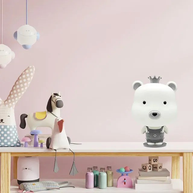 Szara lampka nocna w kształcie misia - 4X A365 R6-L79