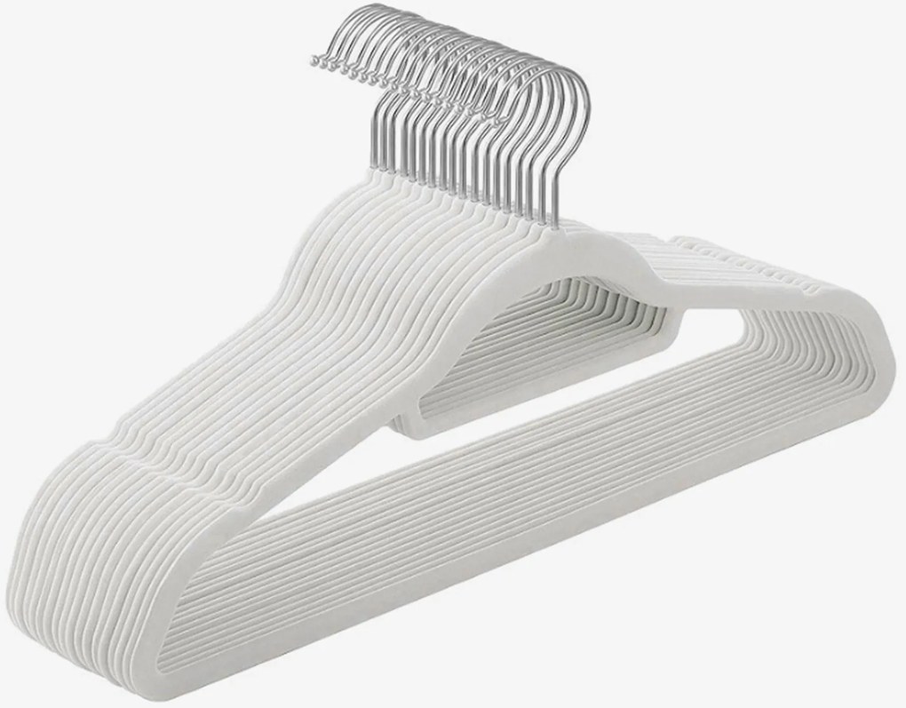 Zestaw wieszaków welurowych MAGIC VELVET 20 szt. białe