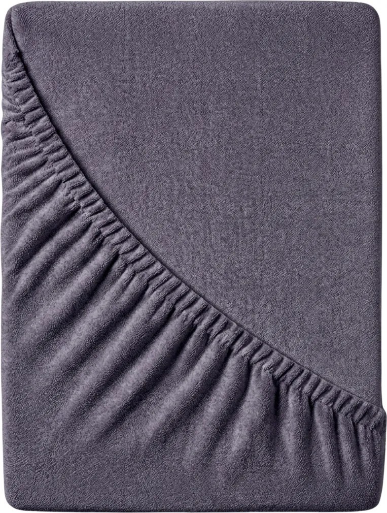 PrzytulneMieszkanie.pl Prześcieradło frotte EXCLUSIVE niebieskoszare 90 x 200 cm