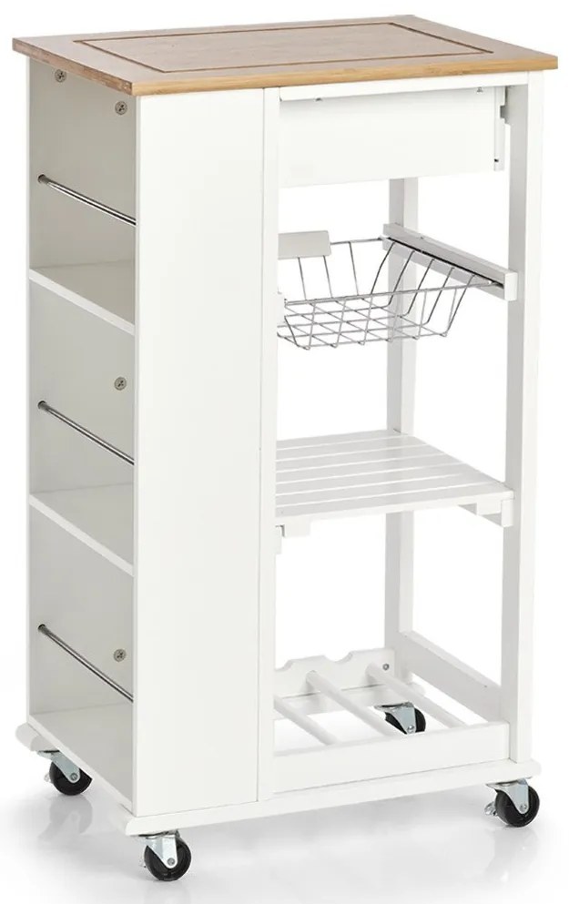 Wózek kuchenny z bambusowym blatem, 50 x 37 x 86,5 cm, ZELLER