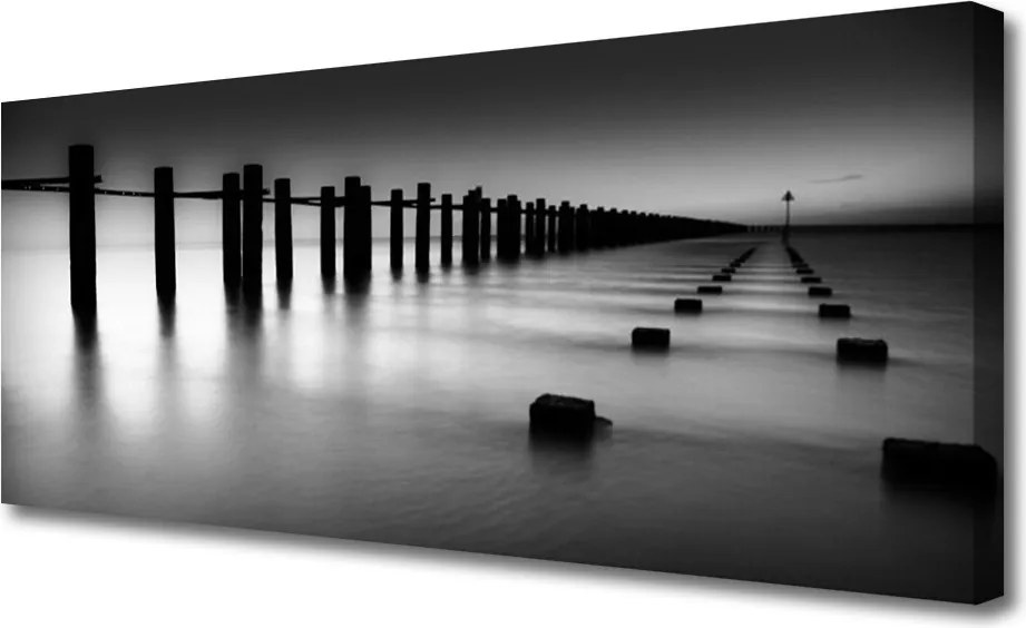 Obraz na płótnie Drewniane Molo we Mgle
