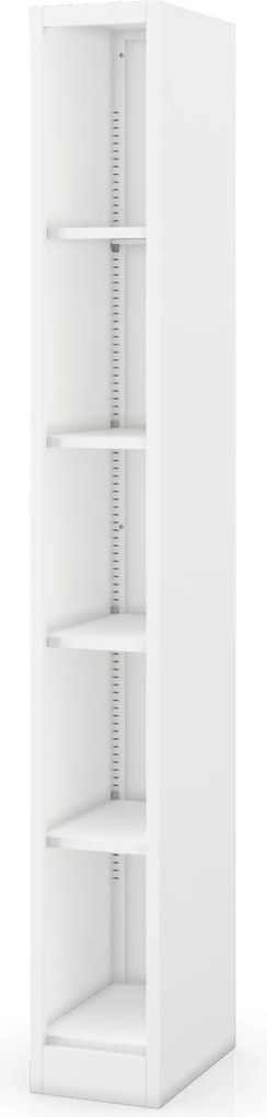 Metalowy regał na segregatory Tim, 25 × 40 × 195 cm, kolor biały