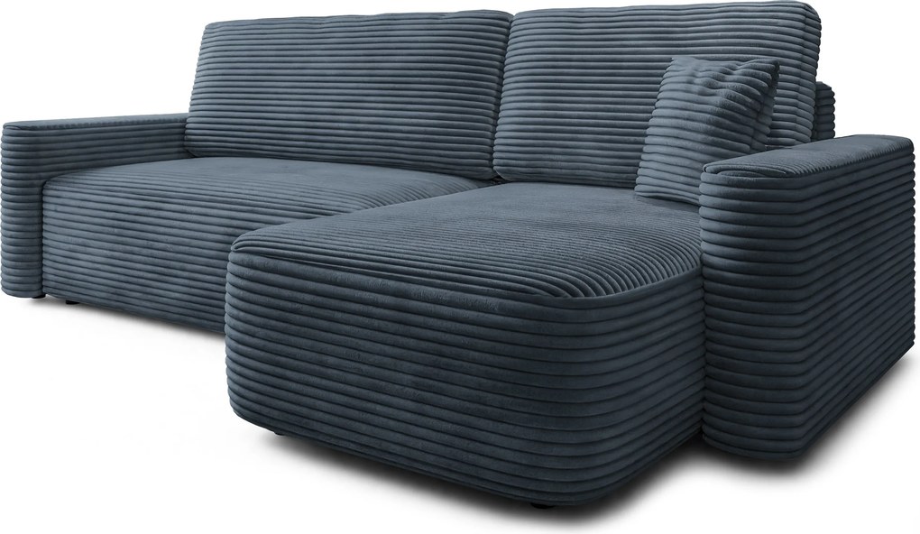 Masseno Narożnik NERI z funkcją spania i pojemnikiem na pościel Narozniki L, Rozkładana sofa - Szary, TILIA 85