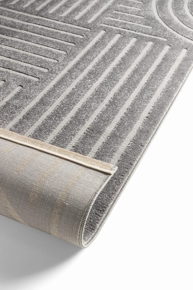 Dywan nowoczesny 3D Louis ciemny szary koło 200 cm x 200 cm