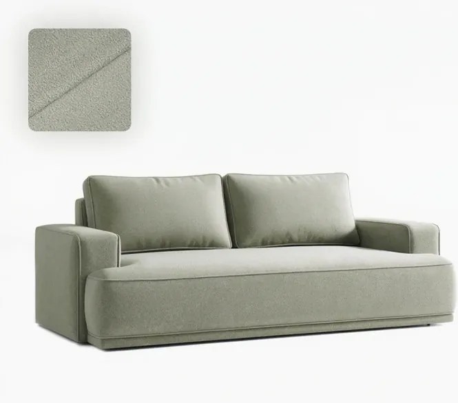 Sofa z Funkcją Spania CAMELIA Szara Boucle Nowoczesna