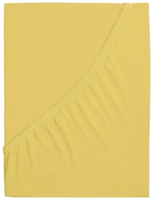 PrzytulneMieszkanie.pl Prześcieradło jersey ALVORA 90x200 cm jasnożółte